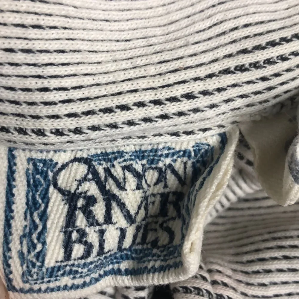 VINTAGE CANYON RIVER BLUES QUARTER ZIP SWEATER SIZE LARGE